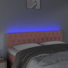 Cabecero con LED de terciopelo rosa 144x7x78/88 cm 3