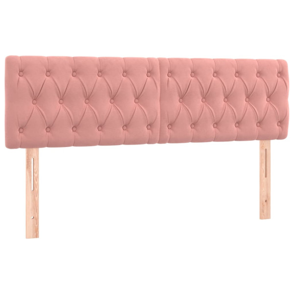 Cabecero con LED de terciopelo rosa 144x7x78/88 cm M 4