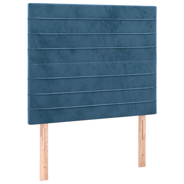 Cabeceira de cama 2 pcs veludo 90x5x78/88 cm azul-escuro M 2