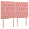 Cabeceira de cama 4 pcs veludo 72x7x78/88 cm rosa 2