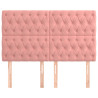 Cabeceros 4 unidades de terciopelo rosa 72x7x78/88 cm 3