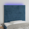 Cabecero con luces LED terciopelo azul oscuro 90x5x118/128 cm 1