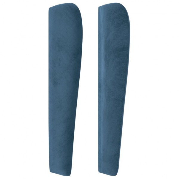 Cabecero con orejas de terciopelo azul oscuro 183x23x118/128 cm M 4
