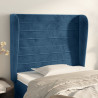 Cabecero con orejas de terciopelo azul oscuro 93x23x118/128 cm 1