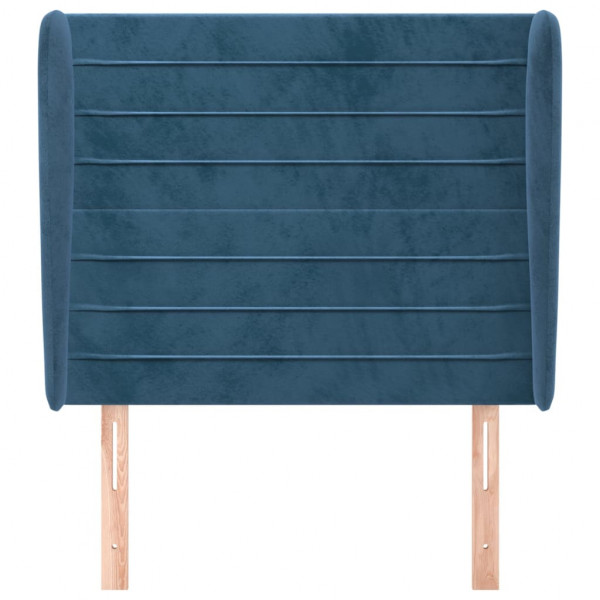 Cabecero con orejas de terciopelo azul oscuro 93x23x118/128 cm M 3