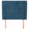 Cabecero con orejas de terciopelo azul oscuro 93x23x118/128 cm 3