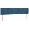 Cabeceira cama c/ luzes LED veludo 183x16x78/88 cm azul-escuro 3