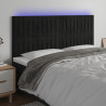 Cabecero con luces LED terciopelo negro 160x5x118/128 cm 1