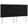 Cabecero con luces LED terciopelo negro 160x5x118/128 cm 4