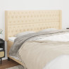 Cabecero con orejas de tela color crema 183x16x118/128 cm 1