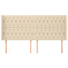 Cabecero con orejas de tela color crema 183x16x118/128 cm 3