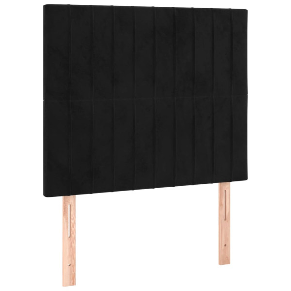Cabeceros 2 unidades de terciopelo negro 80x5x78/88 cm M 2