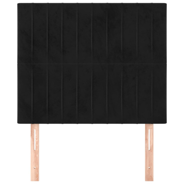 Cabeceros 2 unidades de terciopelo negro 80x5x78/88 cm M 3