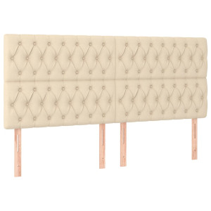 Cabeceira de cama 4 pcs tecido 90x7x78/88 cm creme H