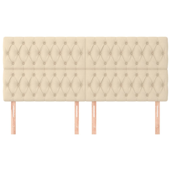 Cabeceira de cama 4 pcs tecido 90x7x78/88 cm creme M 3