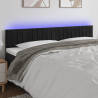 Cabeceira de cama c/ luzes LED veludo 160x5x78/88 cm preto 1