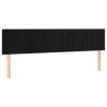 Cabecero con LED de terciopelo negro 160x5x78/88 cm 4