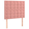 Cabecero con luces LED terciopelo rosa 80x5x118/128 cm 4
