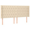 Cabecero con LED de tela color crema 183x16x118/128 cm 3