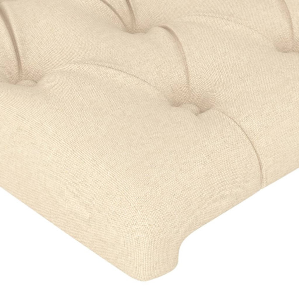 Cabecero con LED de tela color crema 183x16x118/128 cm M 5