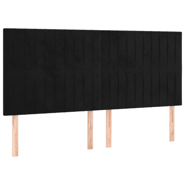 Cabeceira de cama 4 pcs veludo 80x5x78/88 cm preto M 2
