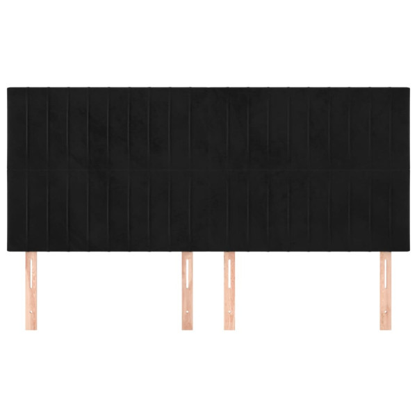 Cabeceros 4 unidades de terciopelo negro 80x5x78/88 cm M 3
