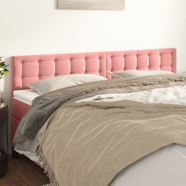 Cabeceros 2 unidades de terciopelo rosa 80x5x78/88 cm D