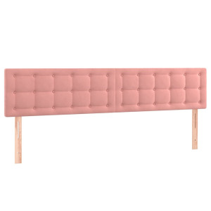 Cabeceros 2 unidades de terciopelo rosa 80x5x78/88 cm H