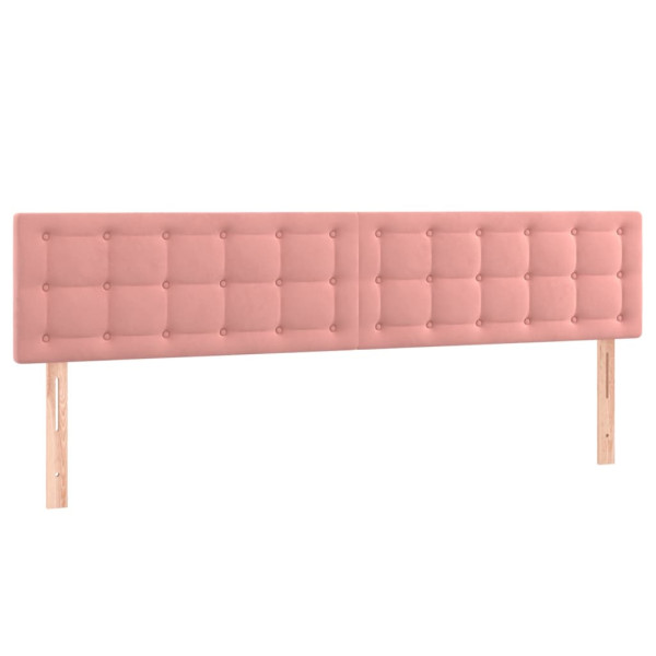 Cabeceros 2 unidades de terciopelo rosa 80x5x78/88 cm M 2