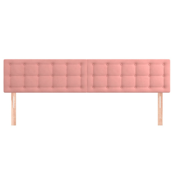 Cabeceros 2 unidades de terciopelo rosa 80x5x78/88 cm M 3