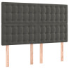 Cabeceros 4 unidades terciopelo gris oscuro 72x5x78/88 cm 2
