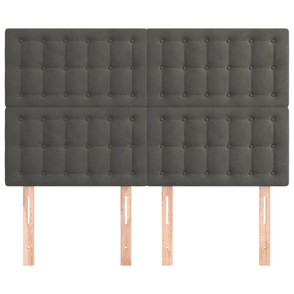 Cabeceira de cama 4 pcs veludo 72x5x78/88 cm cinzento-escuro M 3
