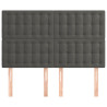 Cabeceira de cama 4 pcs veludo 72x5x78/88 cm cinzento-escuro 3