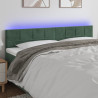 Cabecero con LED de terciopelo gris oscuro 160x5x78/88 cm 1