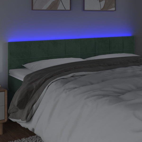 Cabecero con LED de terciopelo gris oscuro 160x5x78/88 cm M 3
