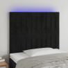 Cabecero con luces LED terciopelo negro 80x5x118/128 cm 1