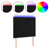 Cabeceira cama c/ LED veludo 80x5x118/128 cm preto 2