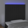 Cabeceira cama c/ LED veludo 80x5x118/128 cm preto 3