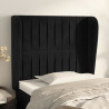 Cabeceira de cama c/ abas veludo 83x23x118/128 cm preto 1