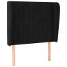 Cabeceira de cama c/ abas veludo 83x23x118/128 cm preto 2