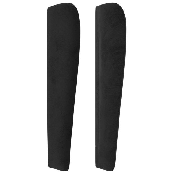 Cabeceira de cama c/ abas veludo 83x23x118/128 cm preto M 5