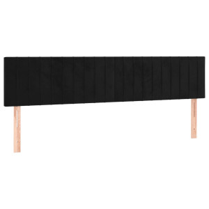 Cabeceros 2 unidades de terciopelo negro 80x5x78/88 cm H