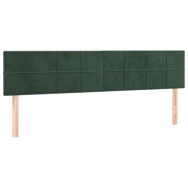 Cabeceros 2 unidades de terciopelo verde oscuro 80x5x78/88 cm M 2