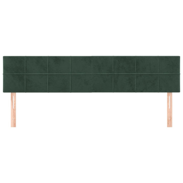 Cabeceros 2 unidades de terciopelo verde oscuro 80x5x78/88 cm M 3