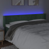 Cabeceira cama c/ luzes LED veludo 163x16x78/88 cm verde-escuro 4