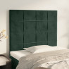 Cabeceira de cama 2 pcs veludo 80x5x78/88 cm verde-escuro 1