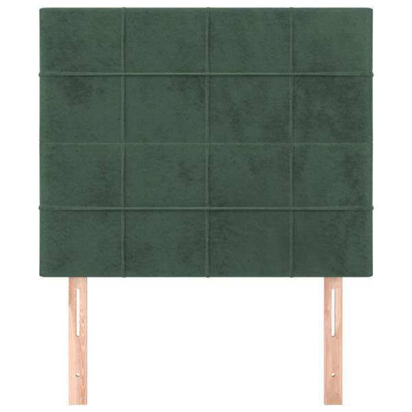 Cabeceros 2 unidades de terciopelo verde oscuro 80x5x78/88 cm M 3