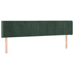 Cabecero de terciopelo verde oscuro 163x16x78/88 cm H