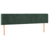 Cabeceira de cama c/ abas veludo 163x16x78/88cm verde-escuro 2