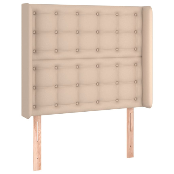 Cabeceira cama c/ abas couro artif. 83x16x118/128cm cappuccino M 2